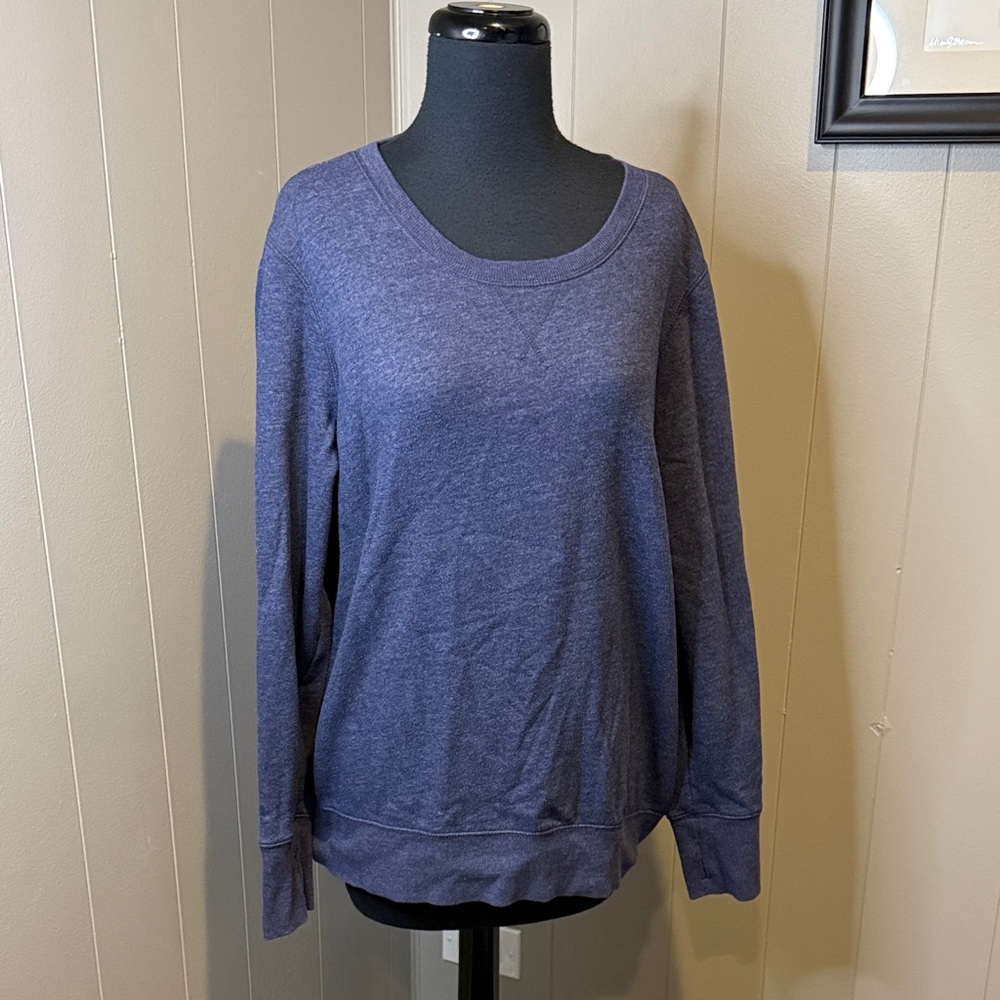 B14 Tek Gear Women's XL Heathered Blue Scoop Neck Sweater